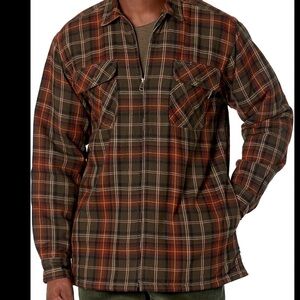 Mens’s Wolverine Sherpa Lined Plaid Flannel Jacket with Zipper